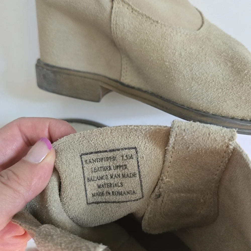 OTBT sandpiper grey suede leather hidden heel boot western made in romania 7.5 - Picture 8 of 8